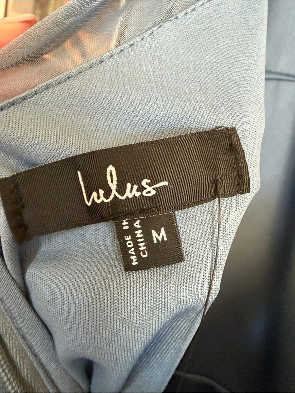 Lulu's Sheer Ruched Maxi Dress in Dusty Blue - Picture 4 of 4